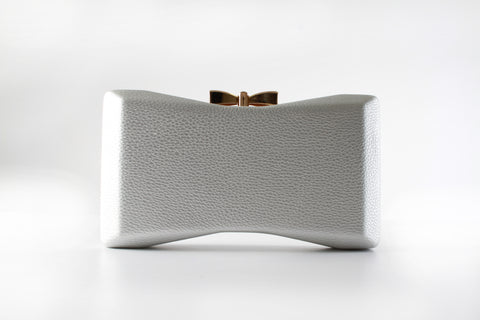 Silver Snakeskin Clutch Bag