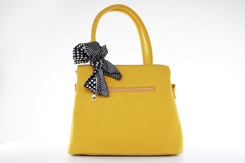 Sunshine Yellow Faux Leather Tote Bag