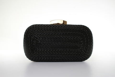 Black Woven Clutch Bag