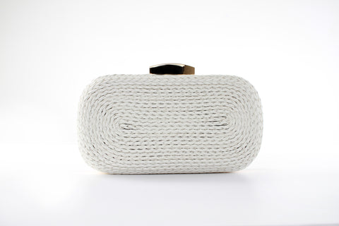 White Woven Clutch Bag