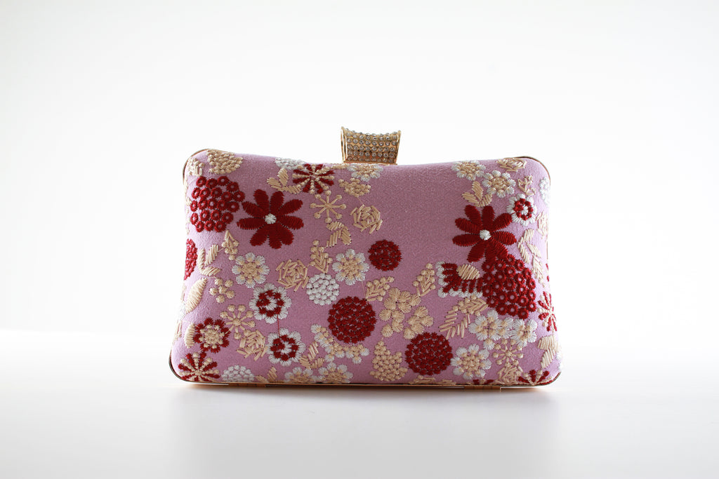 Pink Flower Clutch Bag