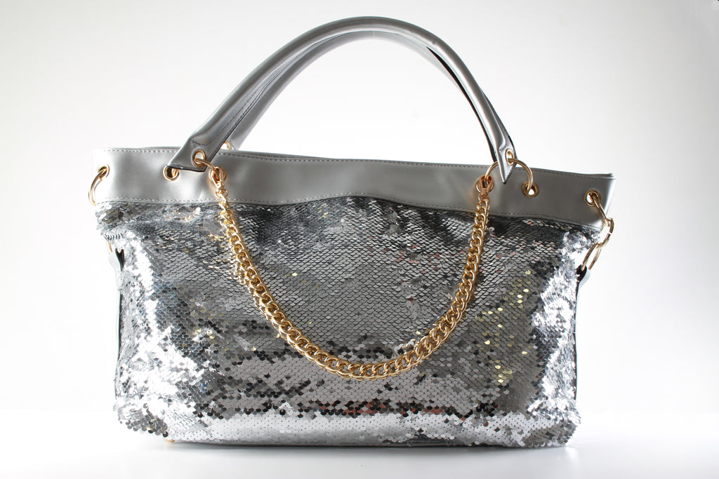 Silver Sparkle Tote Bag