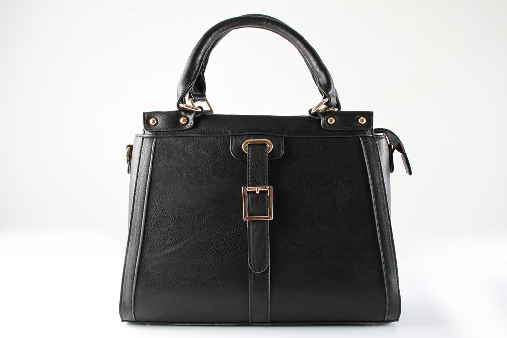 Black Buckle Tote Bag