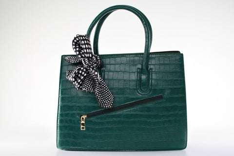 Crocidle Green Faux Leather Bag